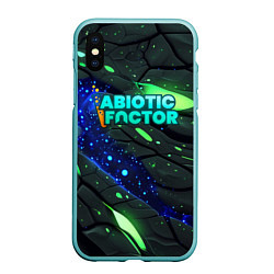 Чехол iPhone XS Max матовый Abiotic Factor logo bright neon