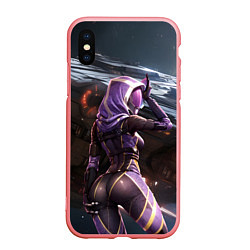 Чехол iPhone XS Max матовый Mass Effect ТалиЗора и космический корабль, цвет: 3D-баблгам