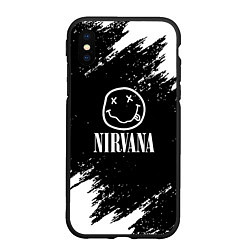 Чехол iPhone XS Max матовый Nirvana текустура краски, цвет: 3D-черный