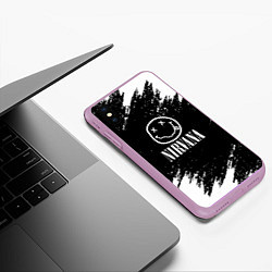 Чехол iPhone XS Max матовый Nirvana текустура краски, цвет: 3D-сиреневый — фото 2