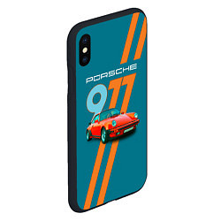 Чехол iPhone XS Max матовый Porsche 911 немецкий спорткар, цвет: 3D-черный — фото 2