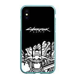 Чехол iPhone XS Max матовый Cyberpunk steel samurai, цвет: 3D-мятный