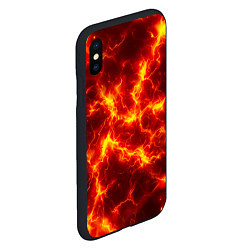 Чехол iPhone XS Max матовый Текстура огня, цвет: 3D-черный — фото 2