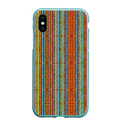 Чехол iPhone XS Max матовый Полосы в африканском стиле, цвет: 3D-мятный