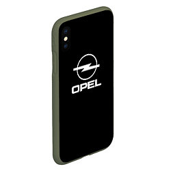 Чехол iPhone XS Max матовый Opel logo white, цвет: 3D-темно-зеленый — фото 2