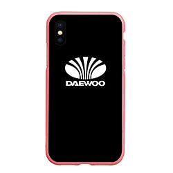 Чехол iPhone XS Max матовый Daewoo white logo, цвет: 3D-баблгам