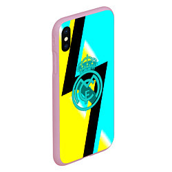 Чехол iPhone XS Max матовый Real madrid fc geometry, цвет: 3D-розовый — фото 2