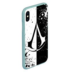 Чехол iPhone XS Max матовый Assasins Creed - black and white, цвет: 3D-мятный — фото 2