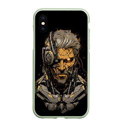 Чехол iPhone XS Max матовый Venom Snake Metal gear game, цвет: 3D-салатовый