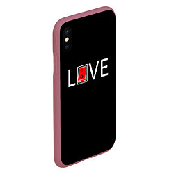 Чехол iPhone XS Max матовый Любовь - всё включено, цвет: 3D-малиновый — фото 2