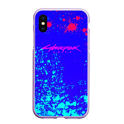 Чехол iPhone XS Max матовый Cyberpunk neon steel