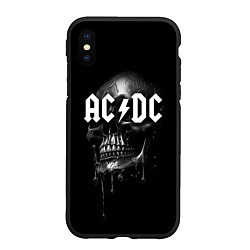 Чехол iPhone XS Max матовый AC DC - большой череп с подтеками