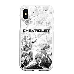 Чехол iPhone XS Max матовый Chevrolet white graphite, цвет: 3D-белый