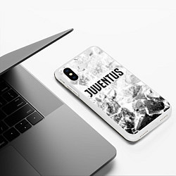 Чехол iPhone XS Max матовый Juventus white graphite, цвет: 3D-белый — фото 2