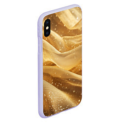 Чехол iPhone XS Max матовый Золотистая текстура с блестками, цвет: 3D-светло-сиреневый — фото 2