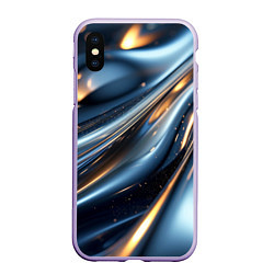 Чехол iPhone XS Max матовый Синяя обтекаемая текстура