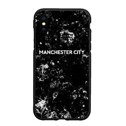 Чехол iPhone XS Max матовый Manchester City black ice, цвет: 3D-черный