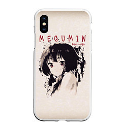 Чехол iPhone XS Max матовый Megumin best waifu, цвет: 3D-белый