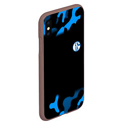 Чехол iPhone XS Max матовый Schalke 04 fc camo, цвет: 3D-коричневый — фото 2