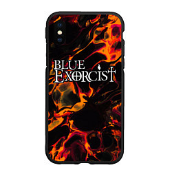 Чехол iPhone XS Max матовый Blue Exorcist red lava, цвет: 3D-черный