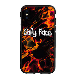 Чехол iPhone XS Max матовый Sally Face red lava, цвет: 3D-черный