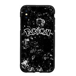 Чехол iPhone XS Max матовый Pokemon black ice, цвет: 3D-черный