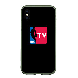 Чехол iPhone XS Max матовый NBA tv logo, цвет: 3D-темно-зеленый