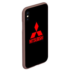 Чехол iPhone XS Max матовый Mitsubishi red logo, цвет: 3D-коричневый — фото 2