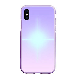 Чехол iPhone XS Max матовый Свечение белой звезды, цвет: 3D-сиреневый