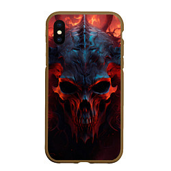 Чехол iPhone XS Max матовый Demon skull with horns