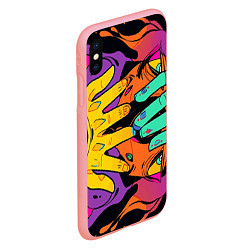 Чехол iPhone XS Max матовый Психоделические руки, цвет: 3D-баблгам — фото 2