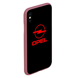 Чехол iPhone XS Max матовый Opel red logo auto, цвет: 3D-малиновый — фото 2