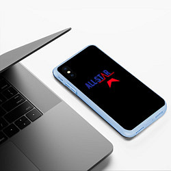 Чехол iPhone XS Max матовый All stars logo, цвет: 3D-голубой — фото 2