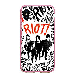 Чехол iPhone XS Max матовый Paramore - riot, цвет: 3D-розовый