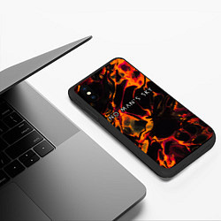 Чехол iPhone XS Max матовый No Mans Sky red lava, цвет: 3D-черный — фото 2