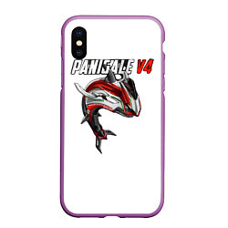 Чехол iPhone XS Max матовый Ducati Panigale V4 shark, цвет: 3D-фиолетовый