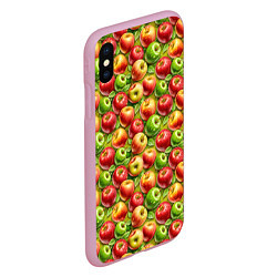 Чехол iPhone XS Max матовый Ароматные сочные яблоки, цвет: 3D-розовый — фото 2