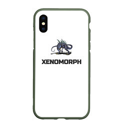 Чехол iPhone XS Max матовый Чужой xenomorph, цвет: 3D-темно-зеленый