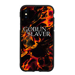 Чехол iPhone XS Max матовый Goblin Slayer red lava, цвет: 3D-черный