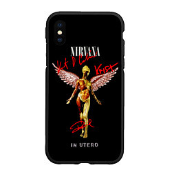 Чехол iPhone XS Max матовый In utero album, цвет: 3D-черный