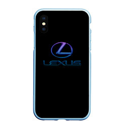 Чехол iPhone XS Max матовый Lexus авто неон, цвет: 3D-голубой