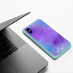 Чехол iPhone XS Max матовый Фиолетовый космический туман, цвет: 3D-мятный — фото 2