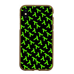 Чехол iPhone XS Max матовый Half life green logo