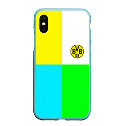 Чехол iPhone XS Max матовый Borussia color cport, цвет: 3D-мятный