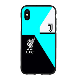 Чехол iPhone XS Max матовый Juventus x Liverpool geometry