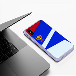 Чехол iPhone XS Max матовый СССР геометрия спорт, цвет: 3D-светло-сиреневый — фото 2