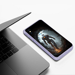 Чехол iPhone XS Max матовый Персонаж в портале, цвет: 3D-светло-сиреневый — фото 2