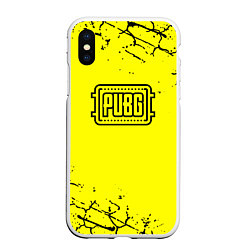 Чехол iPhone XS Max матовый PUBG текстура геймер, цвет: 3D-белый