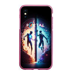 Чехол iPhone XS Max матовый Portal люди в прыжке