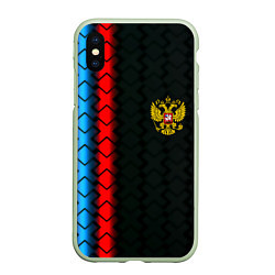 Чехол iPhone XS Max матовый Россия спорт герб